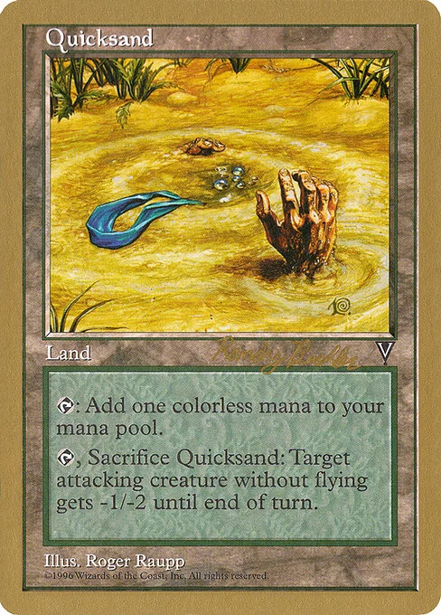 Quicksand, carta Magic di tipo Land illustrata da Roger Raupp