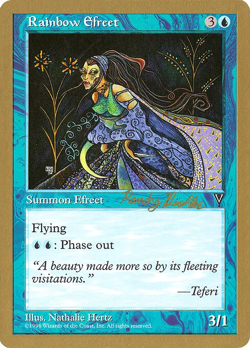 Rainbow Efreet, carta Magic di tipo Creature — Efreet illustrata da Nathalie Hertz