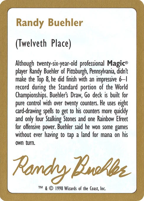 Randy Buehler Bio, carta Magic di tipo Card
