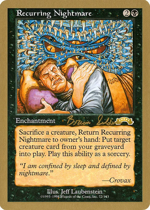 Recurring Nightmare, carta Magic di tipo Enchantment illustrata da Jeff Laubenstein
