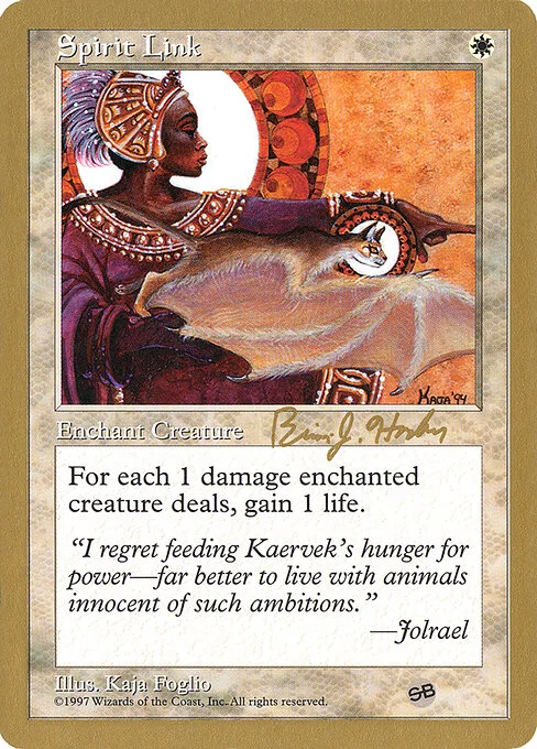 Spirit Link, carta Magic di tipo Enchantment — Aura illustrata da Kaja Foglio