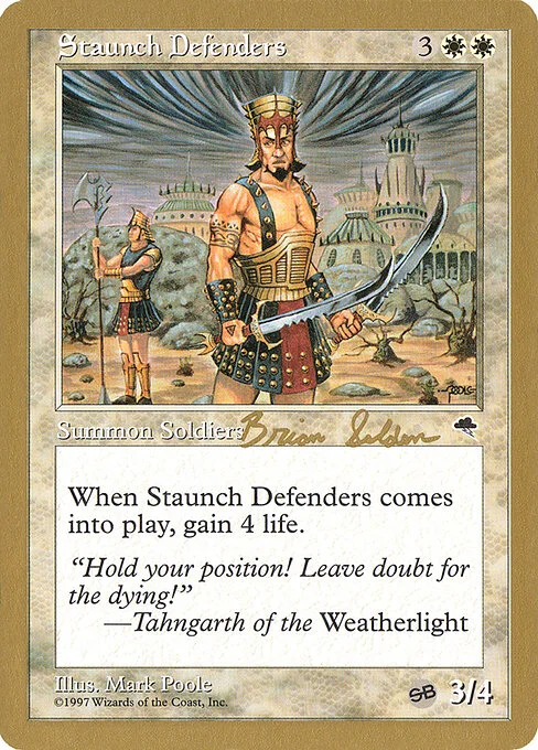 Staunch Defenders, carta Magic di tipo Creature — Human Soldier illustrata da Mark Poole