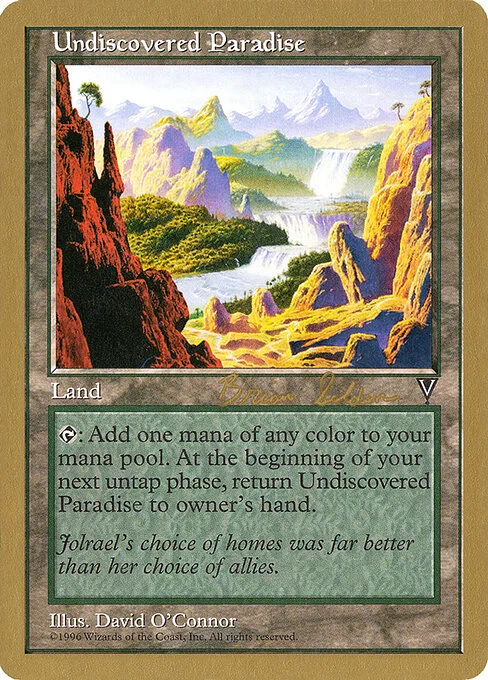 Undiscovered Paradise, carta Magic di tipo Land illustrata da David O'Connor