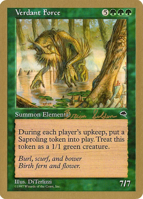 Verdant Force, carta Magic di tipo Creature — Elemental illustrata da DiTerlizzi