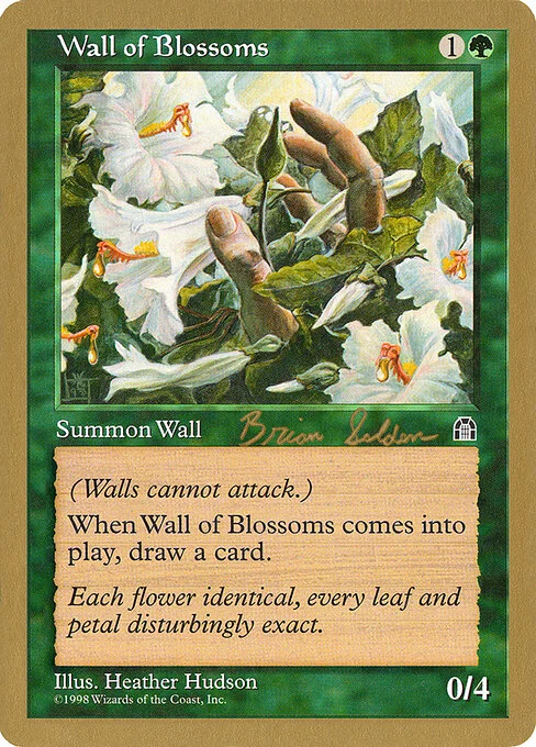 Wall of Blossoms, carta Magic di tipo Creature — Plant Wall illustrata da Heather Hudson