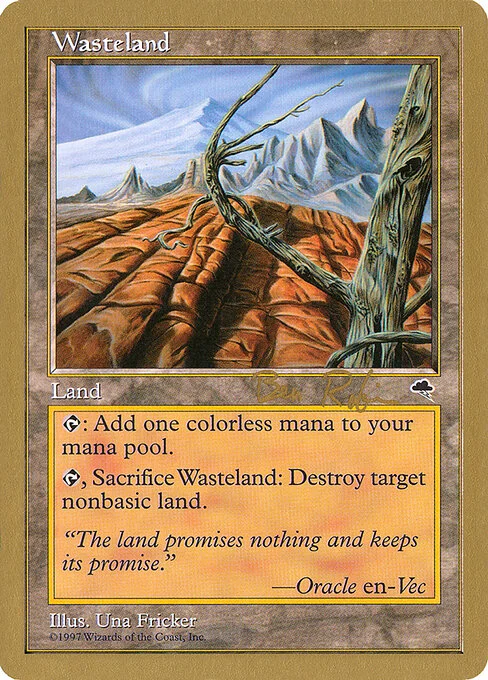 Wasteland, carta Magic di tipo Land illustrata da Una Fricker