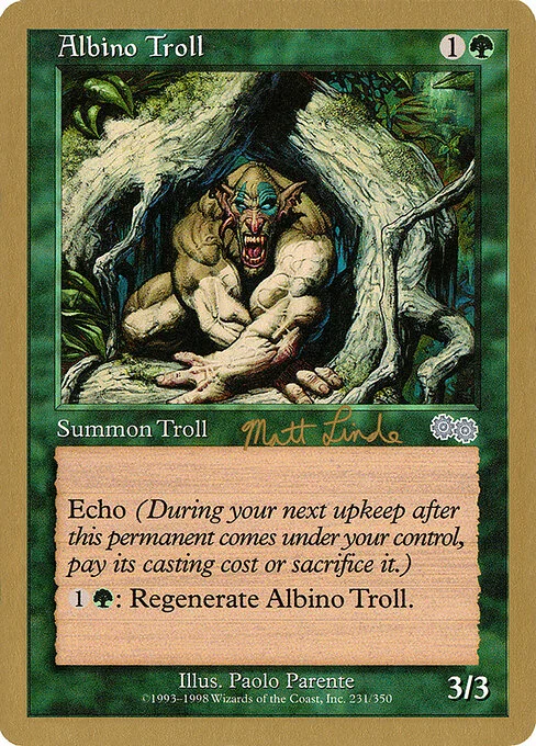 Albino Troll, carta Magic di tipo Creature — Troll illustrata da Paolo Parente
