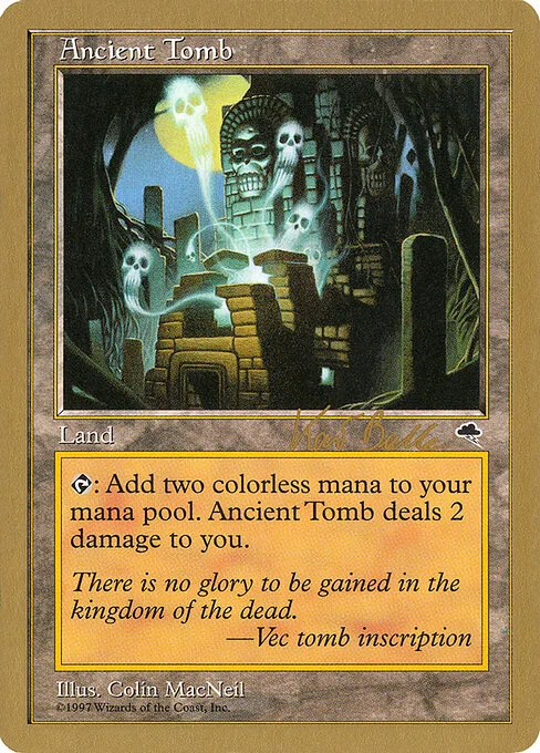 Ancient Tomb, carta Magic di tipo Land illustrata da Colin MacNeil