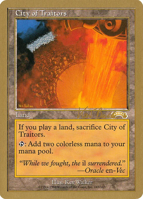 City of Traitors, carta Magic di tipo Land illustrata da Kev Walker