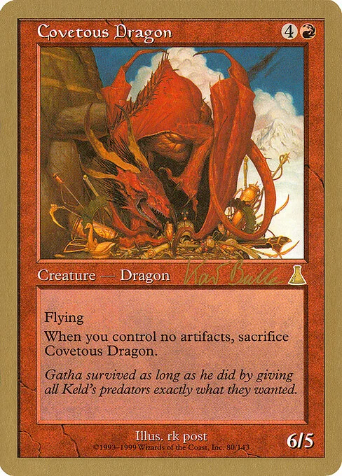 Covetous Dragon, carta Magic di tipo Creature — Dragon illustrata da rk post