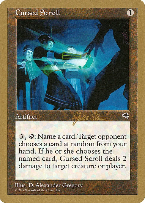 Cursed Scroll, carta Magic di tipo Artifact illustrata da D. Alexander Gregory