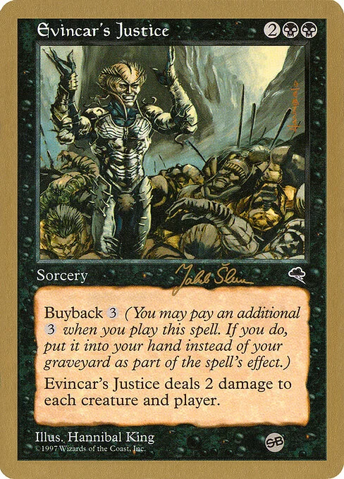 Evincar's Justice, carta Magic di tipo Sorcery illustrata da Hannibal King