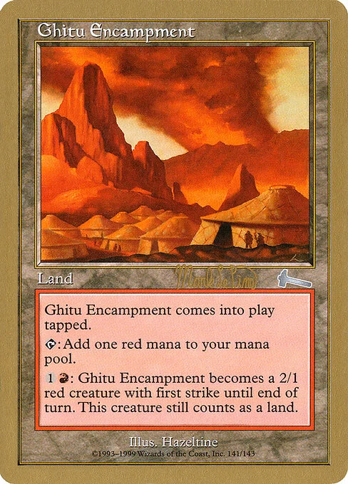 Ghitu Encampment, carta Magic di tipo Land illustrata da Don Hazeltine
