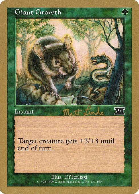 Giant Growth, carta Magic di tipo Instant illustrata da DiTerlizzi