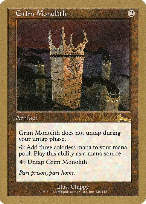 Grim Monolith, carta Magic di tipo Artifact illustrata da Chippy