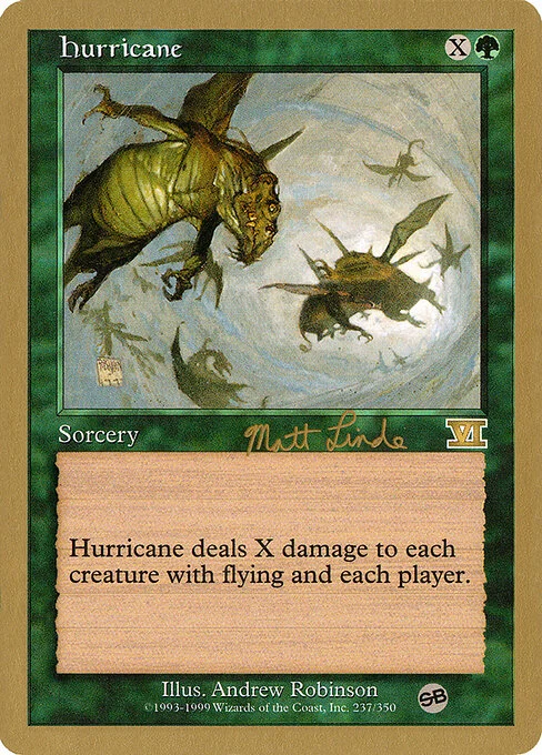Hurricane, carta Magic di tipo Sorcery illustrata da Andrew Robinson