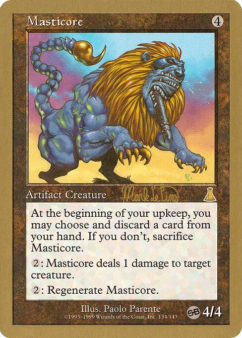 Masticore, carta Magic di tipo Artifact Creature — Masticore illustrata da Paolo Parente