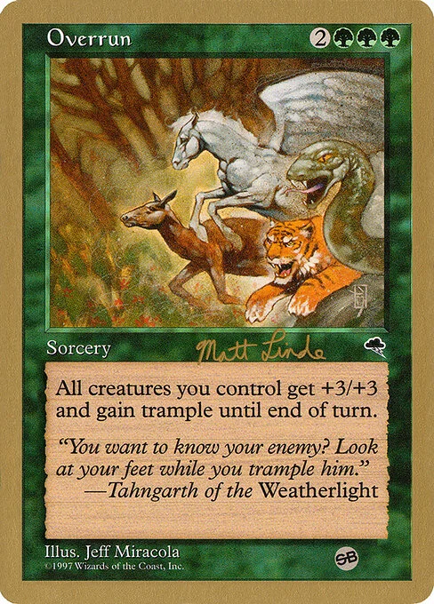 Overrun, carta Magic di tipo Sorcery illustrata da Jeff Miracola