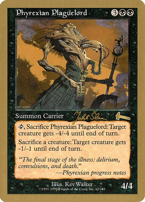 Phyrexian Plaguelord, carta Magic di tipo Creature — Phyrexian Carrier illustrata da Kev Walker