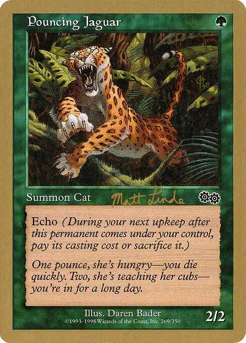 Pouncing Jaguar, carta Magic di tipo Creature — Cat illustrata da Daren Bader