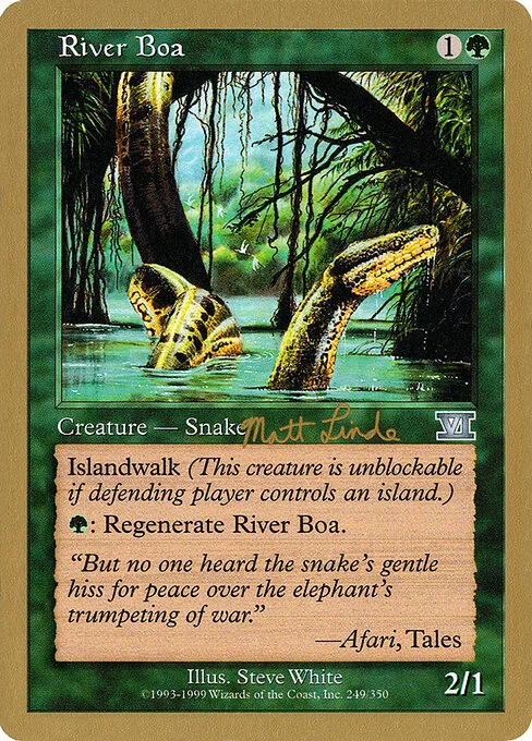 River Boa, carta Magic di tipo Creature — Snake illustrata da Steve White