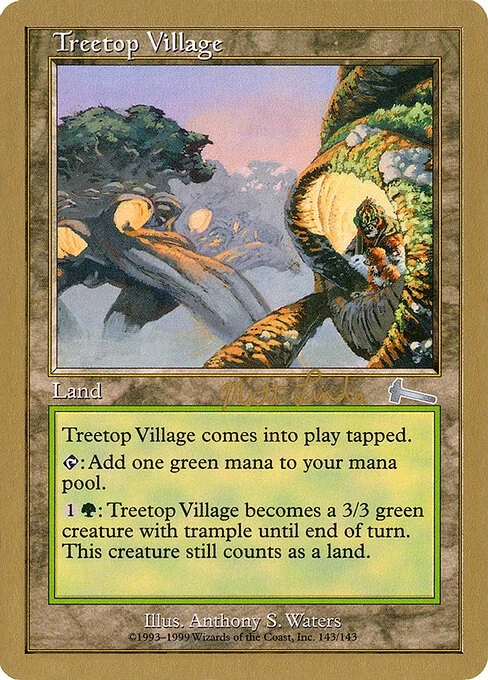 Treetop Village, carta Magic di tipo Land illustrata da Anthony S. Waters
