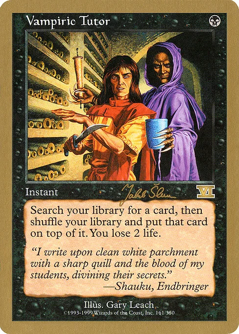 Vampiric Tutor, carta Magic di tipo Instant illustrata da Gary Leach