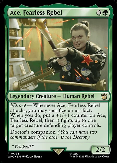 Ace, Fearless Rebel, carta Magic di tipo Legendary Creature — Human Rebel illustrata da Colin Boyer