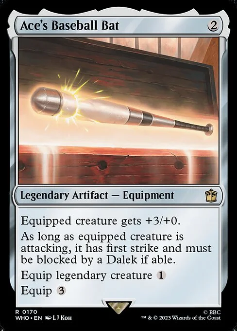 Ace's Baseball Bat, carta Magic di tipo Legendary Artifact — Equipment illustrata da L J Koh