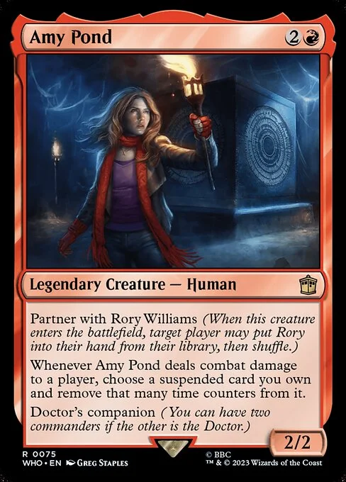 Amy Pond, carta Magic di tipo Legendary Creature — Human illustrata da Greg Staples
