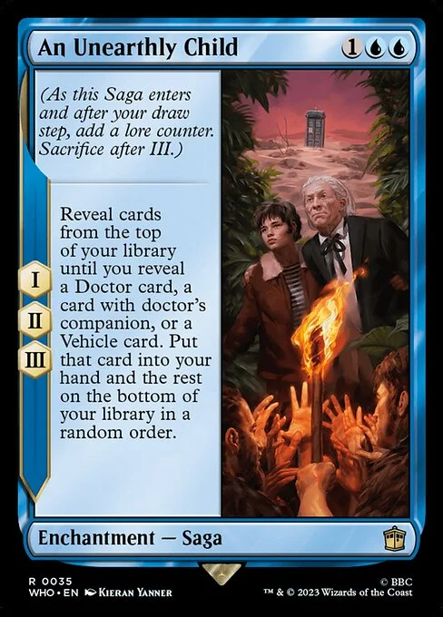 An Unearthly Child, carta Magic di tipo Enchantment — Saga illustrata da Kieran Yanner