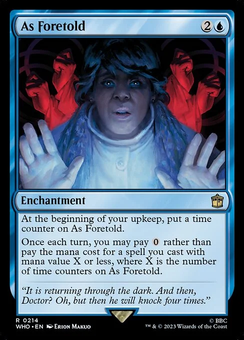 As Foretold, carta Magic di tipo Enchantment illustrata da Erion Makuo