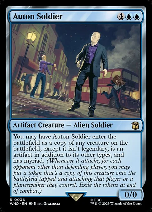 Auton Soldier, carta Magic di tipo Artifact Creature — Alien Soldier illustrata da Greg Opalinski