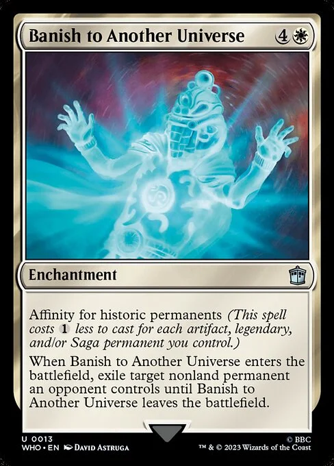 Banish to Another Universe, carta Magic di tipo Enchantment illustrata da David Astruga