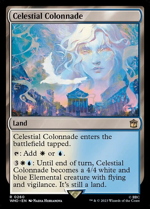 Celestial Colonnade, carta Magic di tipo Land illustrata da Nadia Hurianova