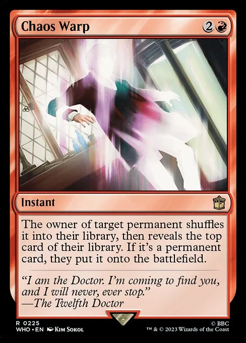 Chaos Warp, carta Magic di tipo Instant illustrata da Kim Sokol
