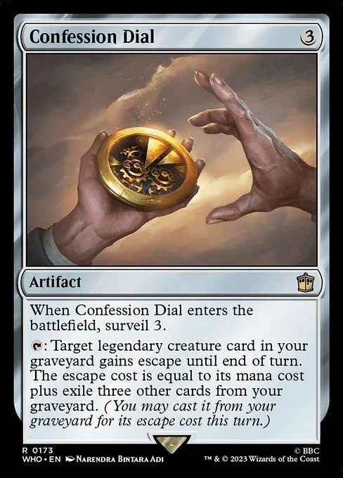 Confession Dial, carta Magic di tipo Artifact illustrata da Narendra Bintara Adi