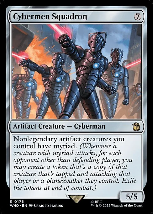 Cybermen Squadron, carta Magic di tipo Artifact Creature — Cyberman illustrata da Craig J Spearing