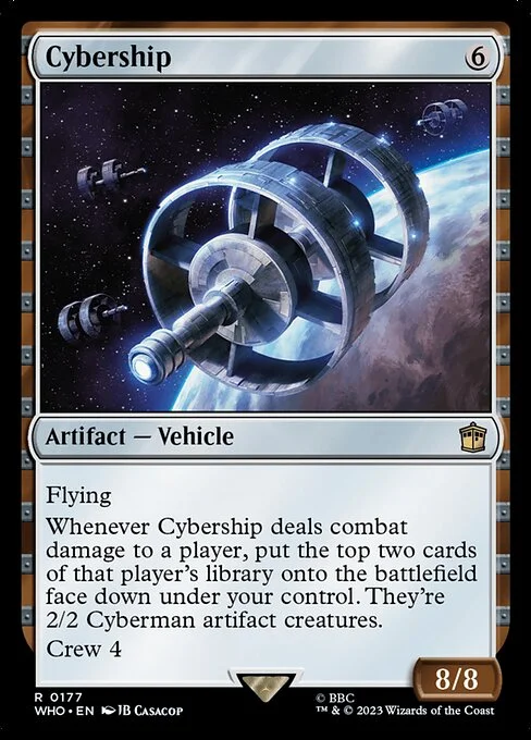 Cybership, carta Magic di tipo Artifact — Vehicle illustrata da JB Casacop