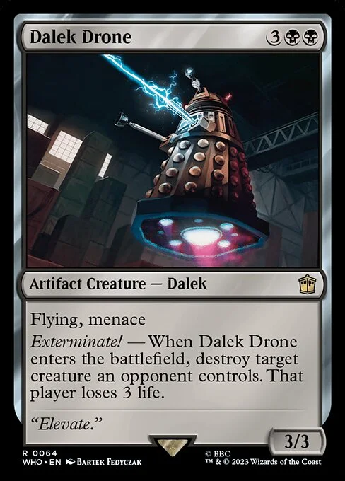 Dalek Drone, carta Magic di tipo Artifact Creature — Dalek illustrata da Bartek Fedyczak