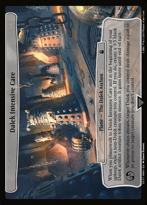 Dalek Intensive Care, carta Magic di tipo Plane — The Dalek Asylum illustrata da Simon Dominic