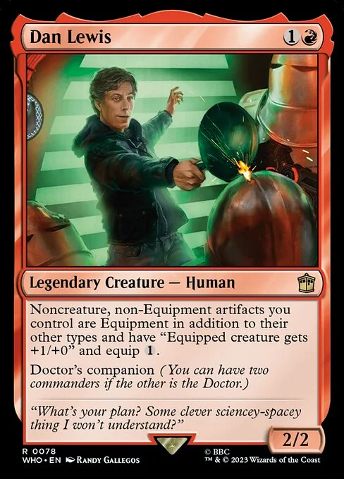 Dan Lewis, carta Magic di tipo Legendary Creature — Human illustrata da Randy Gallegos