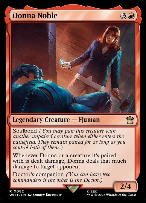 Donna Noble, carta Magic di tipo Legendary Creature — Human illustrata da Andrey Kuzinskiy