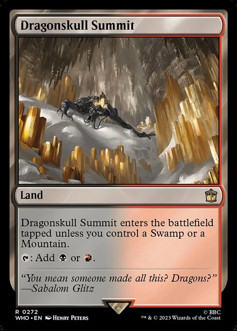 Dragonskull Summit, carta Magic di tipo Land illustrata da Henry Peters