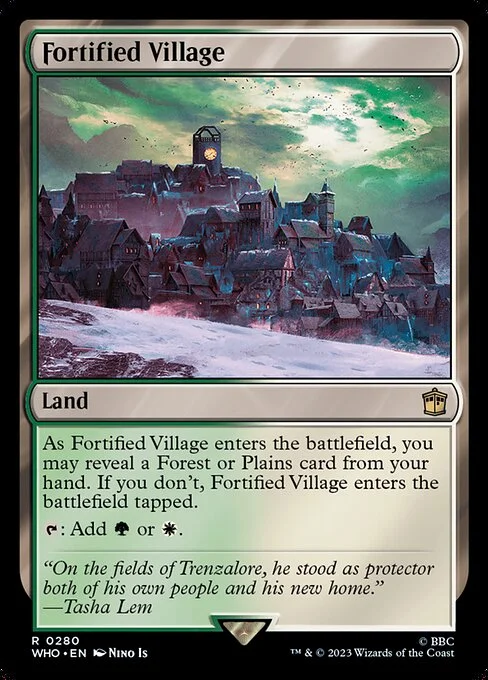 Fortified Village, carta Magic di tipo Land illustrata da Nino Is