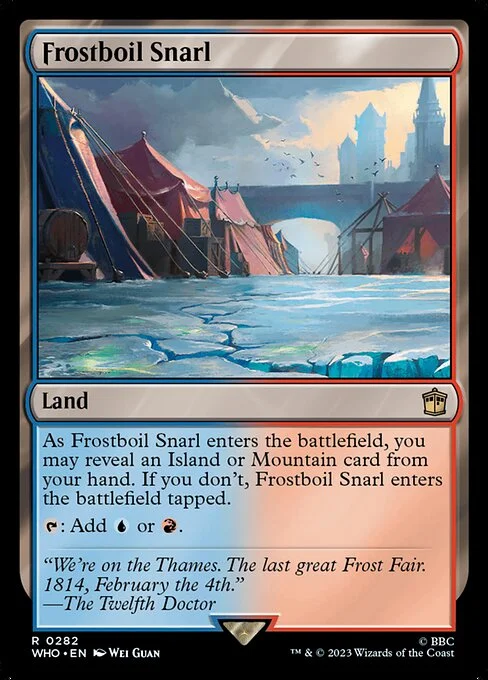 Frostboil Snarl, carta Magic di tipo Land illustrata da Wei Guan