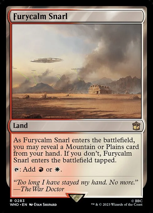 Furycalm Snarl, carta Magic di tipo Land illustrata da Evan Shipard