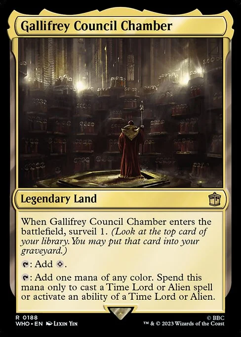 Gallifrey Council Chamber, carta Magic di tipo Legendary Land illustrata da Lixin Yin
