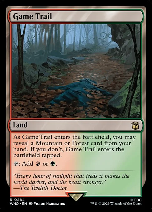Game Trail, carta Magic di tipo Land illustrata da Victor Harmatiuk