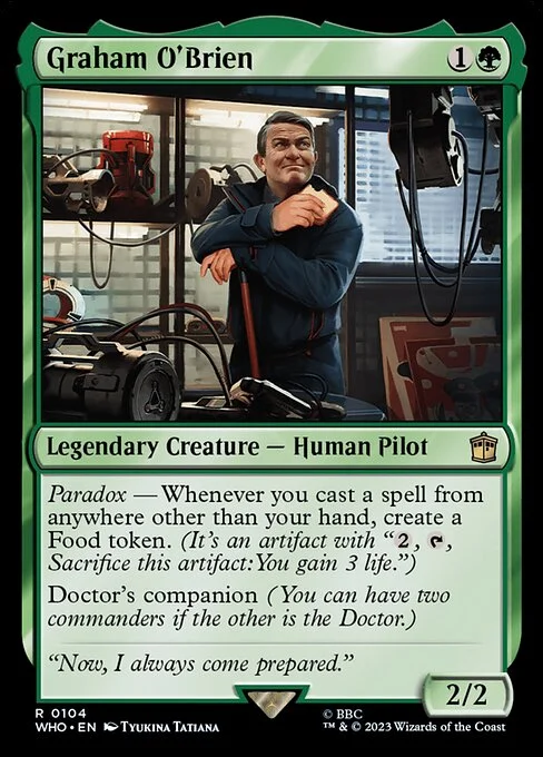 Graham O'Brien, carta Magic di tipo Legendary Creature — Human Pilot illustrata da Tyukina Tatiana